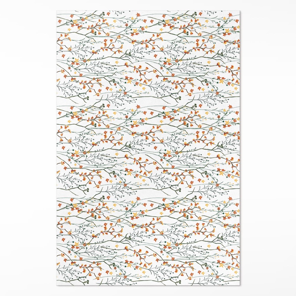 Vinylový koberec Květinky a větvičky ve stylu boho