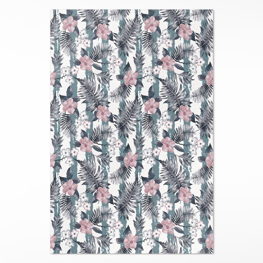 Vinylový koberec Havajské listy a květiny tropický vzor