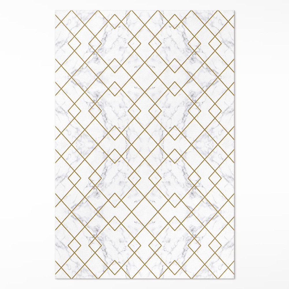 Vinylový koberec Kosočtverce na světlém mramoru