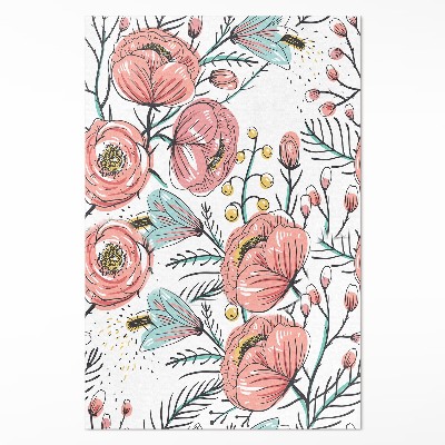 Vinylový koberec Pastelové květiny krásná jemná ilustrace