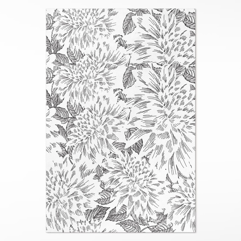 Vinylový koberec Skica květin stylová louka