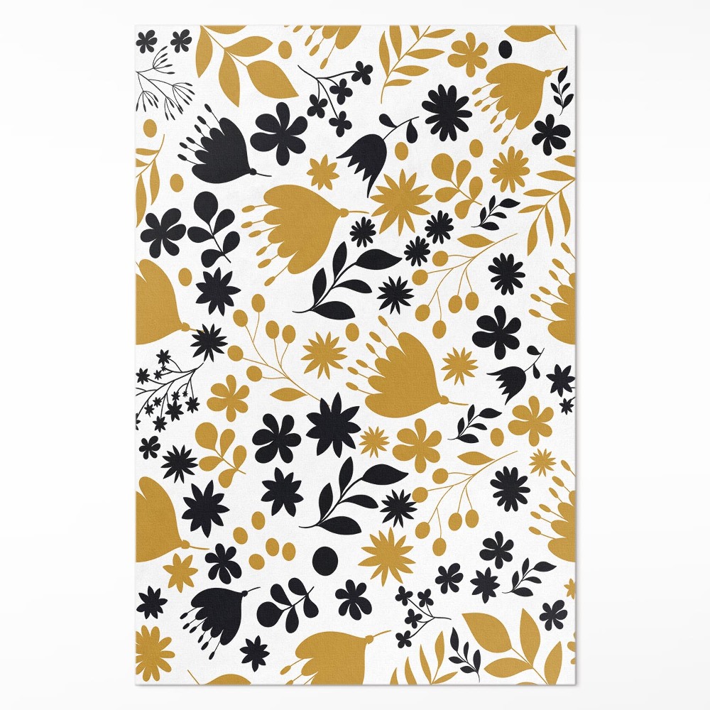 Vinylový koberec Ilustrace květin a listů na louce