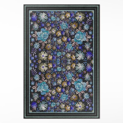 Vinylový koberec Modré a žluté květiny