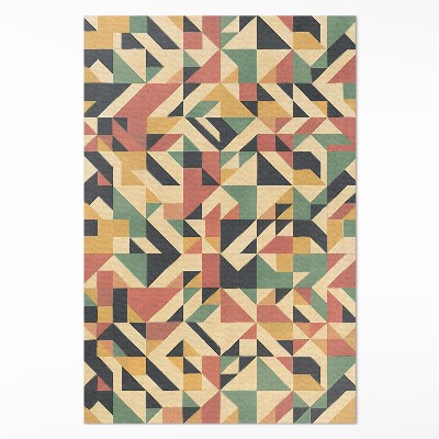 Vinylový koberec Barevná abstrakce s trojúhelníky a čtverci