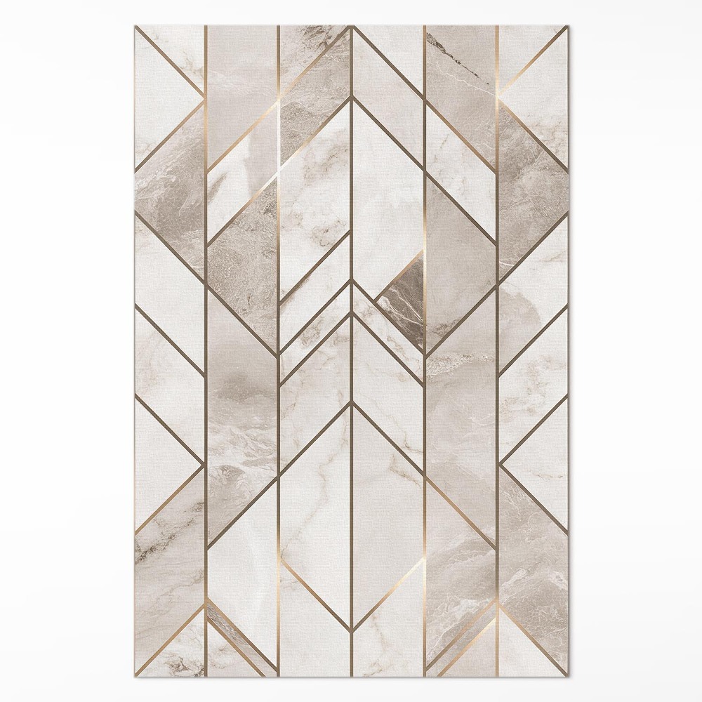 Vinylový koberec Pravidelné linie na mramoru glamour kámen