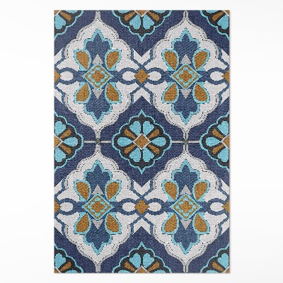 Vinylový koberec Geometrický vzor barevných dlaždic vintage