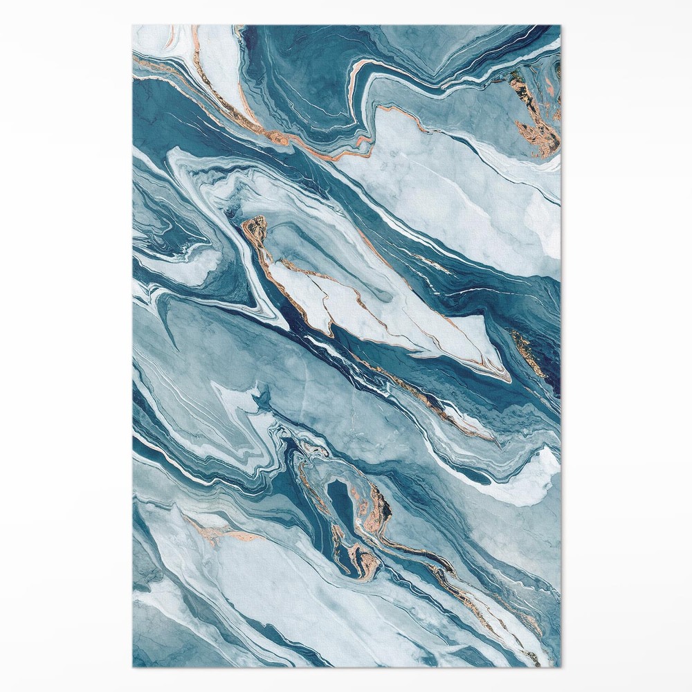 Vinylový koberec Modrý kámen abstraktní mramor glamour