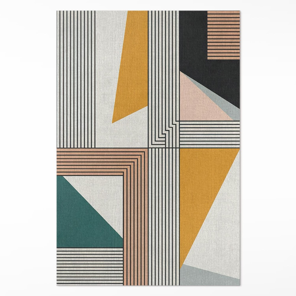 Vinylový koberec Geometrická lineární abstrakce Bauhaus