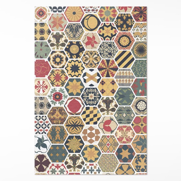 Vinylový koberec Vzorovaná vintage mozaika hexagony
