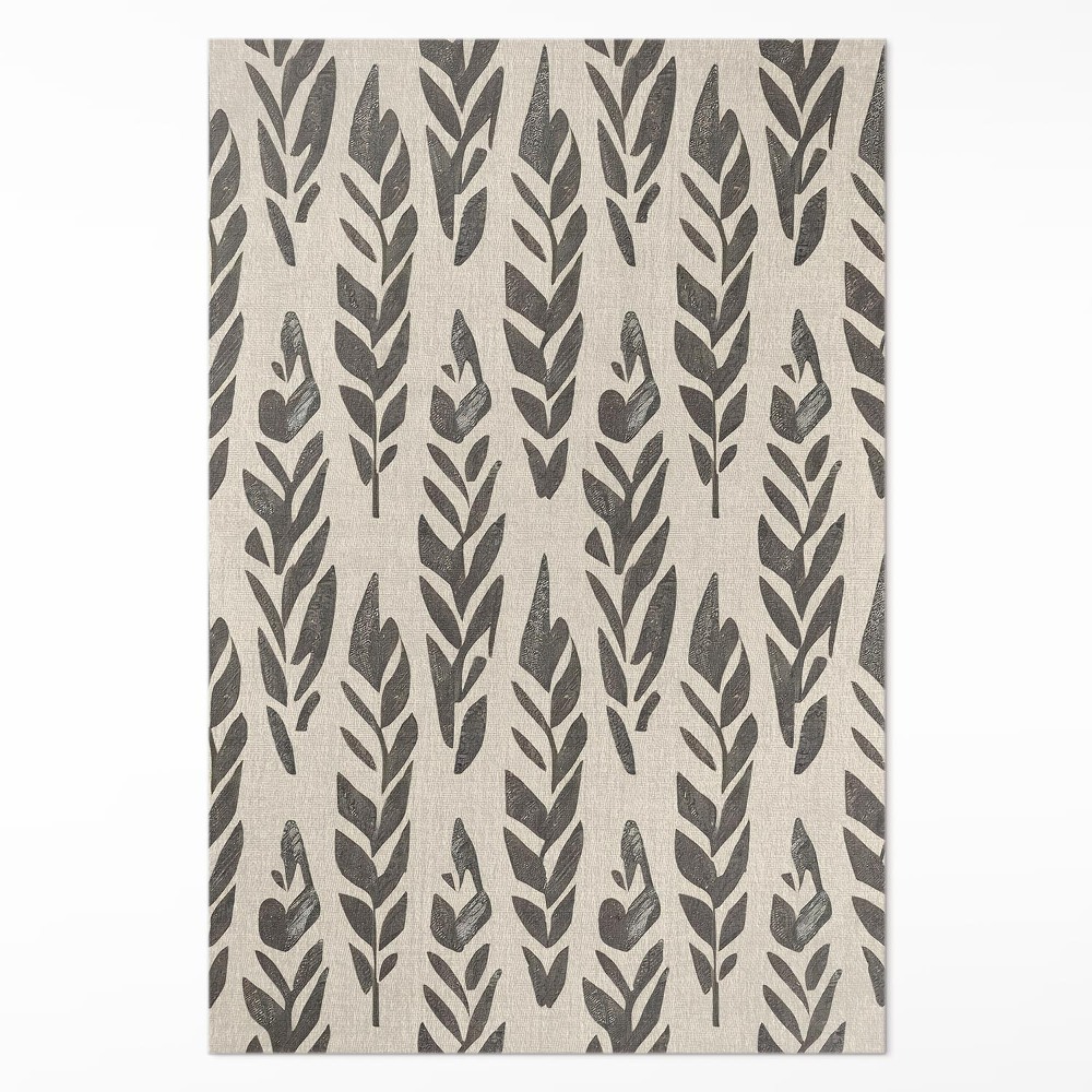 Vinylový koberec Boho malované listy ve vintage stylu