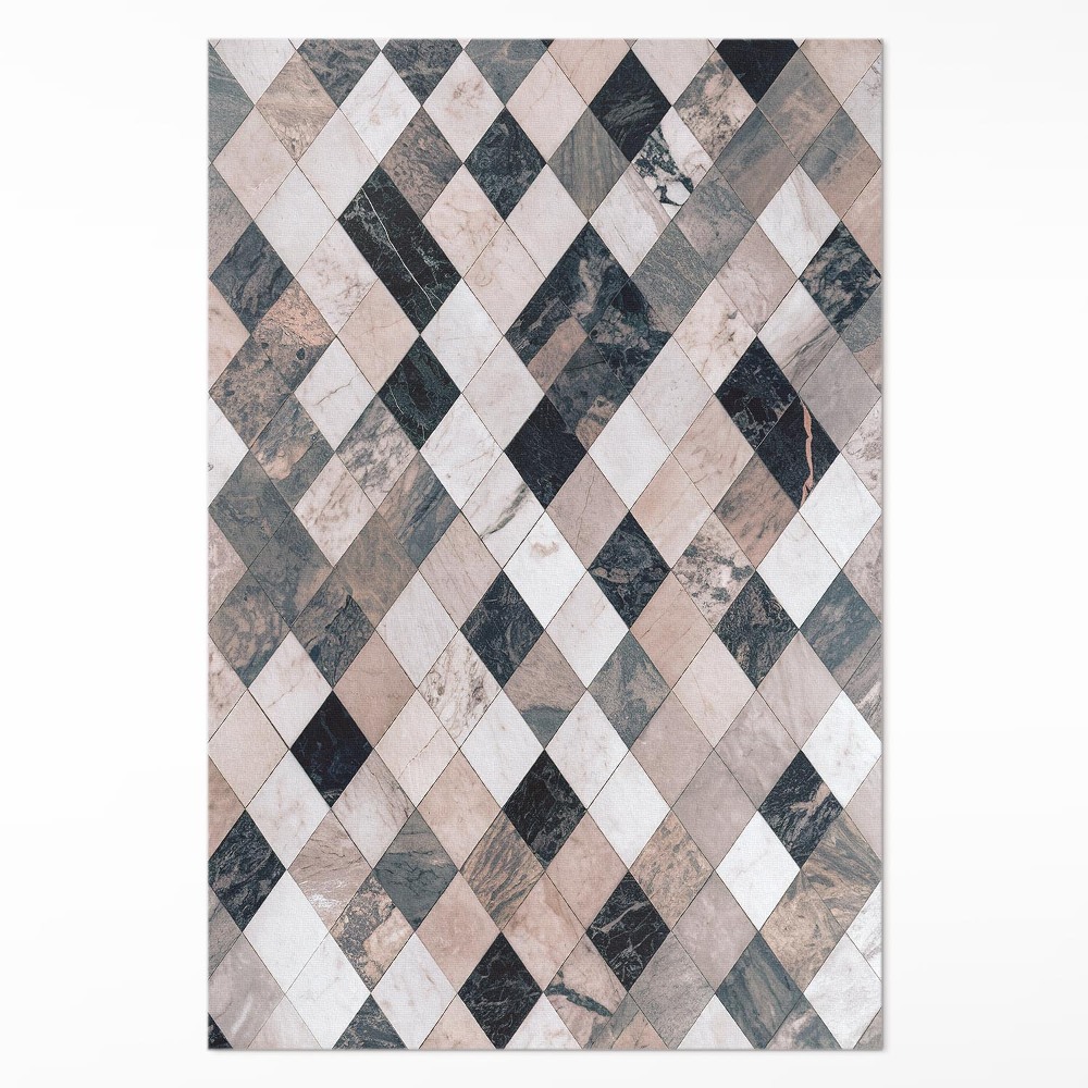 Vinylový koberec Kamenná mozaika kosočtverce dekorativní dlaždice