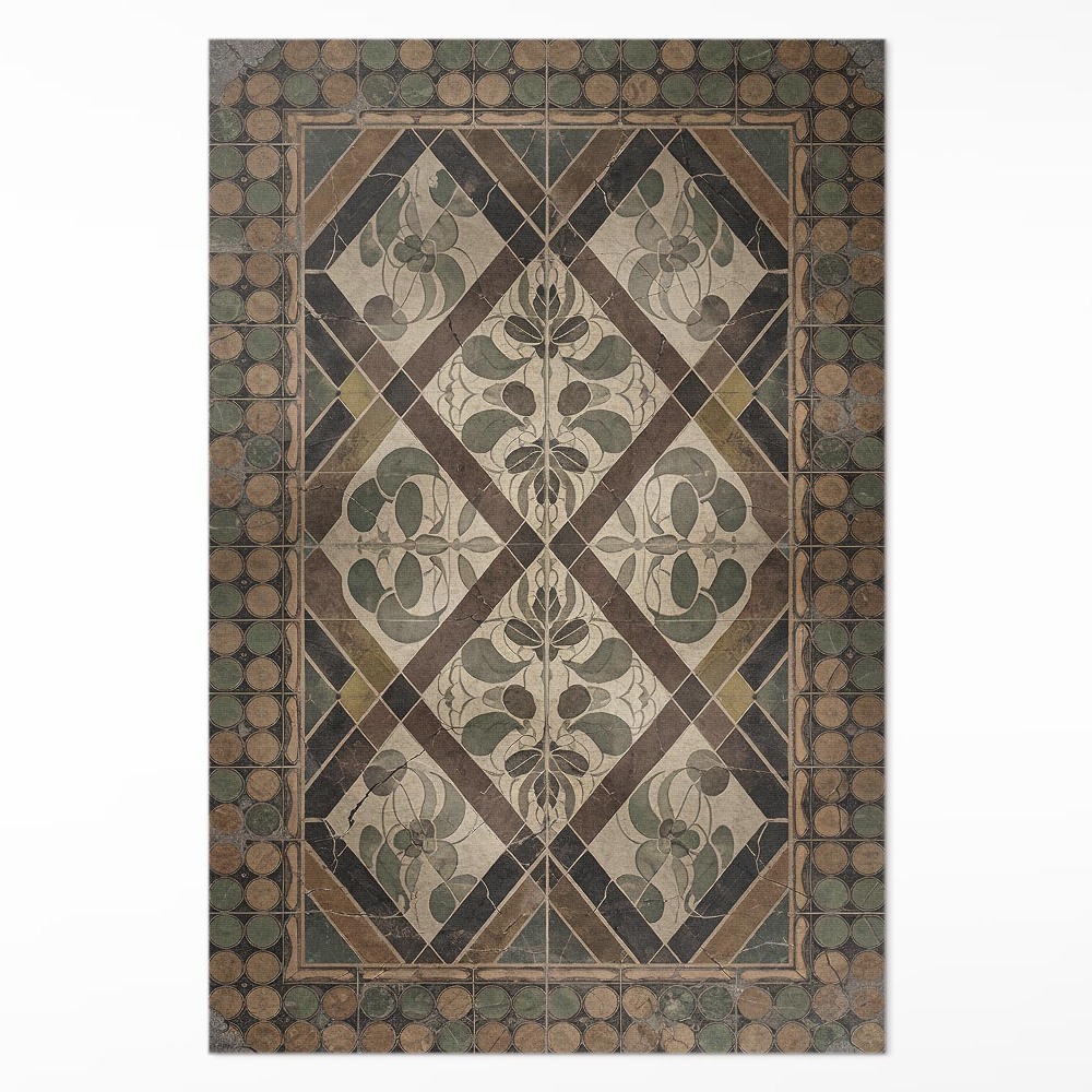 Vinylový koberec Vintage vzor s květinovými motivy