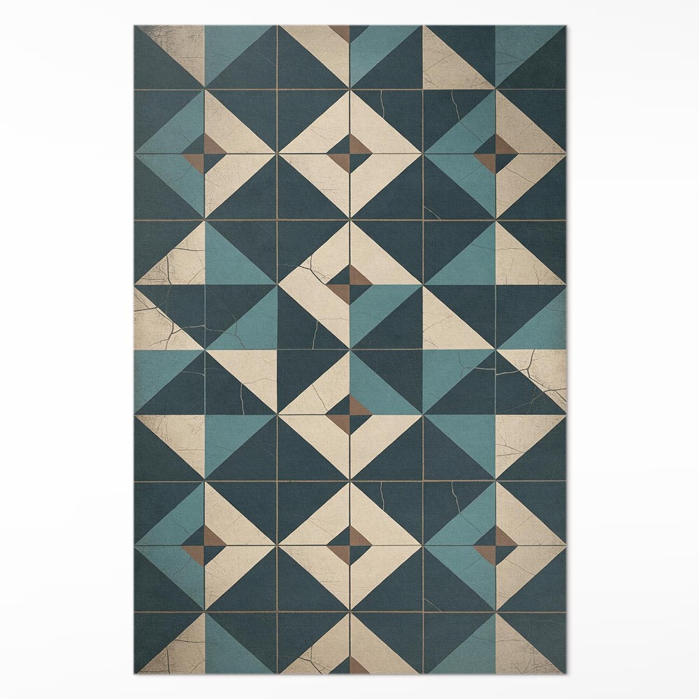 Vinylový koberec Art Deco dlaždice s geometrickými figurami