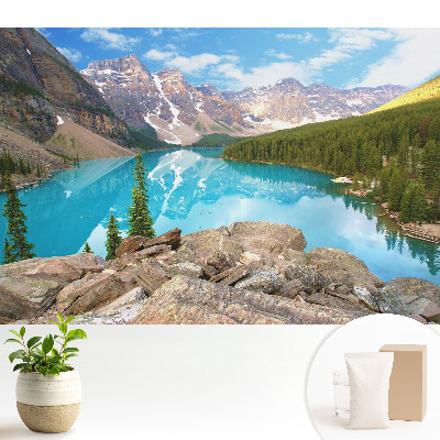 Tapeta do obýváku s motivem horského panoramatu a jezera