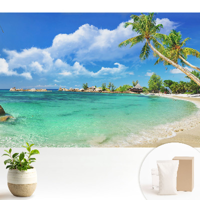 Samolepící tapeta Exotická pláž, palmy, zeleň