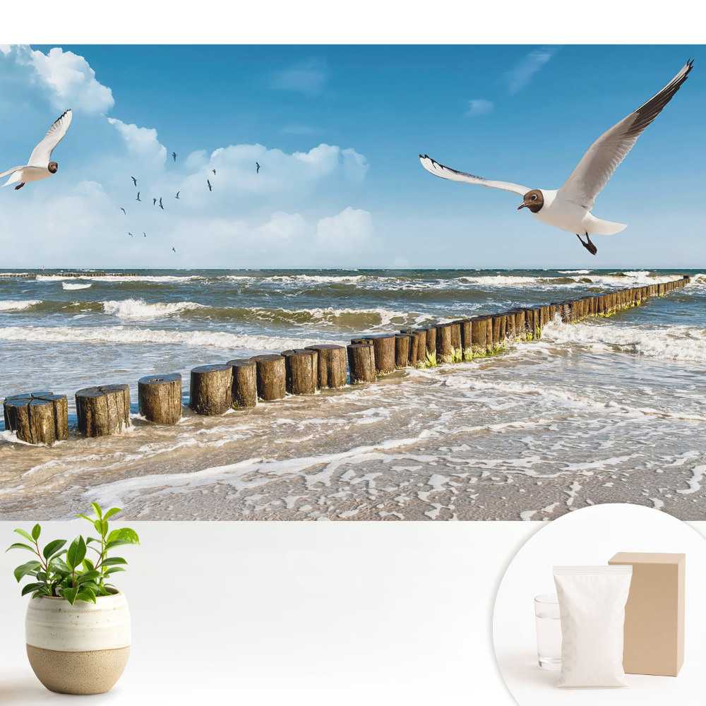 Samolepící tapeta s motivem racků nad mořem