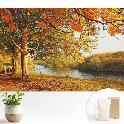 Tapeta do obyvaku Podzimní říční krajina s klidnými barvami