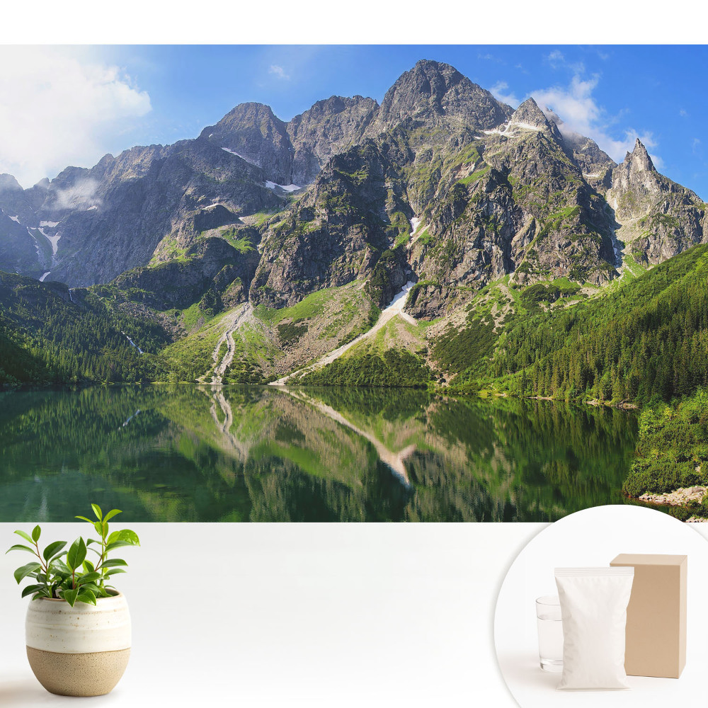 Samolepící tapeta Horské vrcholky nad jezerem