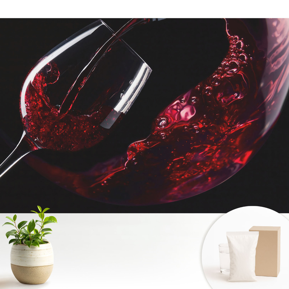 Tapeta se sklenicí vířícího vína