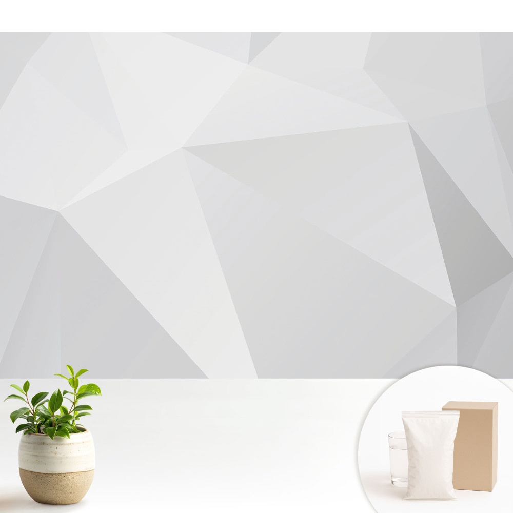 Tapeta na zeď se šedými geometrickými tvary v moderním elegantním provedení