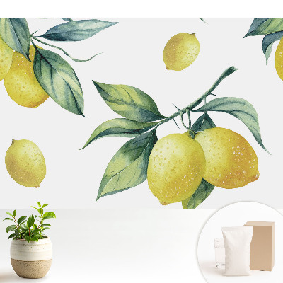 Tapeta Citronový vzor šťavnatě zelený