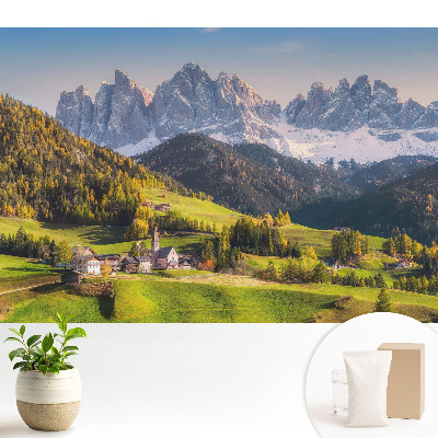 Tapeta Horská vesnice s malebnou krajinou