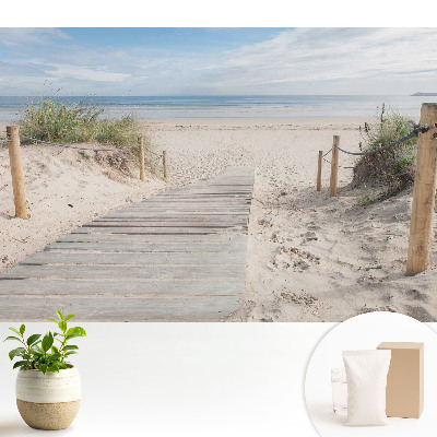 Tapeta do obývacího pokoje s motivem vchodu na pláž mezi dunami