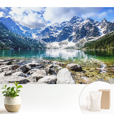 Tapeta na zeď Horské jezero a vrcholky inspirují svým klidem