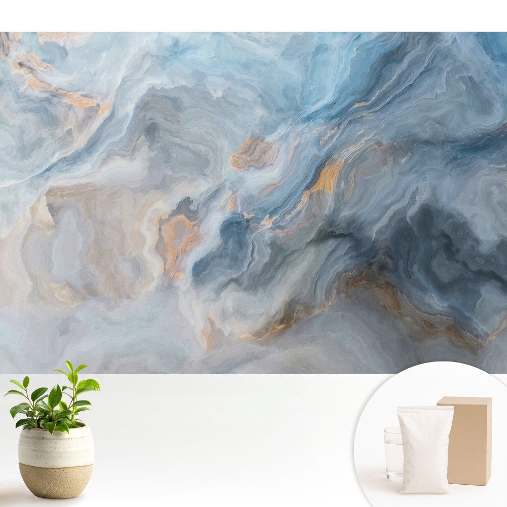 Samolepící tapeta s abstraktním motivem modrých a šedých vln