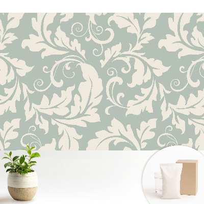 Tapeta se vzorem stylizovaných listů na světlém pozadí