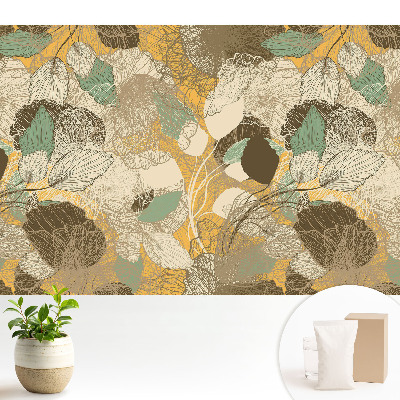 Samolepící tapeta Jemné listy a květy v harmonickém vzoru