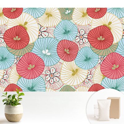 Tapeta do obyvaku Barevné kulaté květiny v moderním stylu