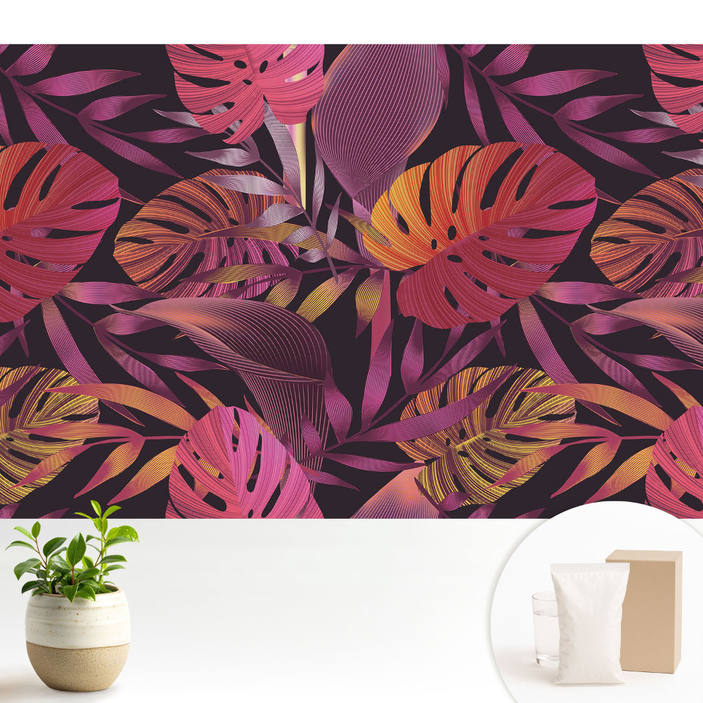 Tapeta s dynamickým energetickým vzorem exotických listů