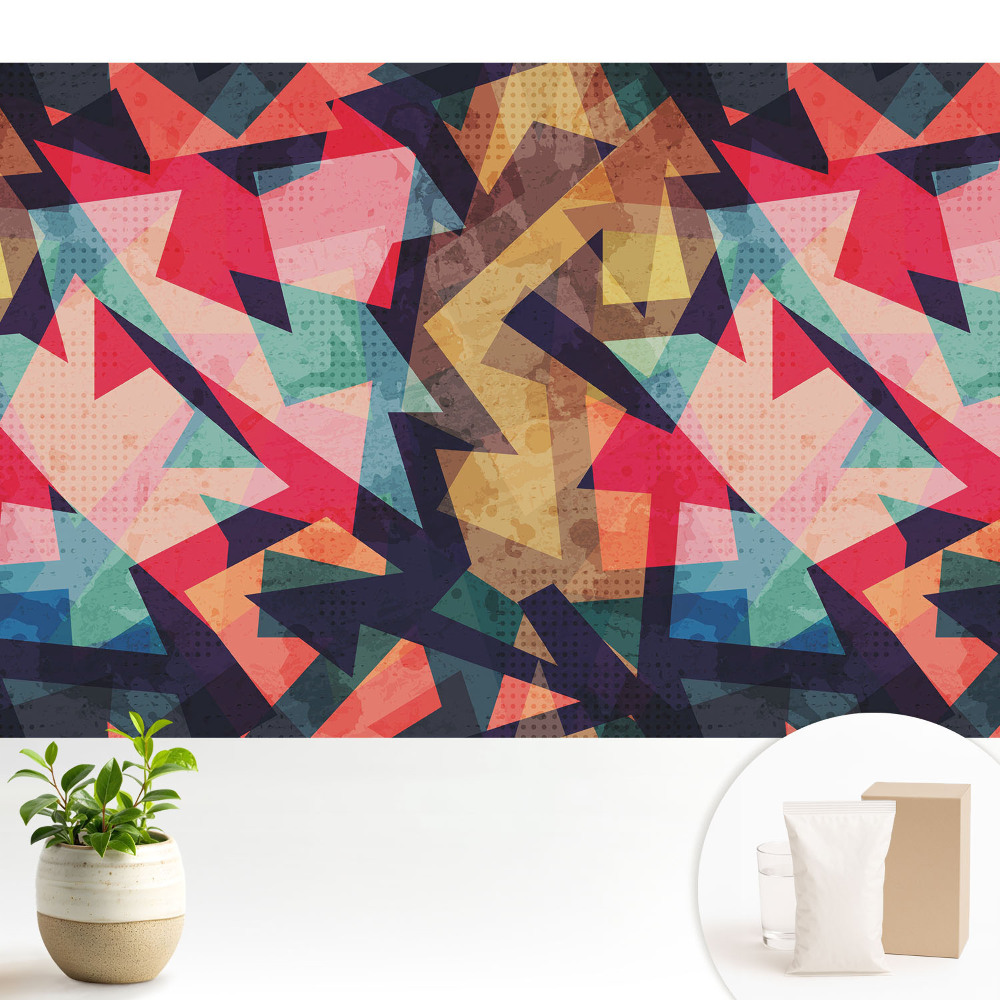 Tapeta s abstraktní mozaikou v zářivých barvách