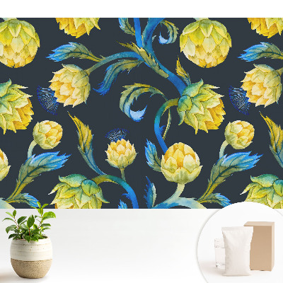 Tapeta do obyvaku Akvarel květiny elegance živost