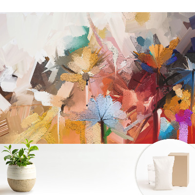 Tapeta do obyvaku Energie barev abstraktních květin