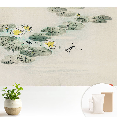 Tapeta na zeď s motivem leknínů a voděodolnou úpravou