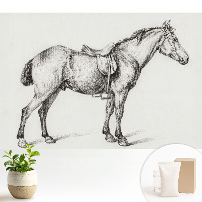 Tapeta s realistickým motivem koně se sedlem