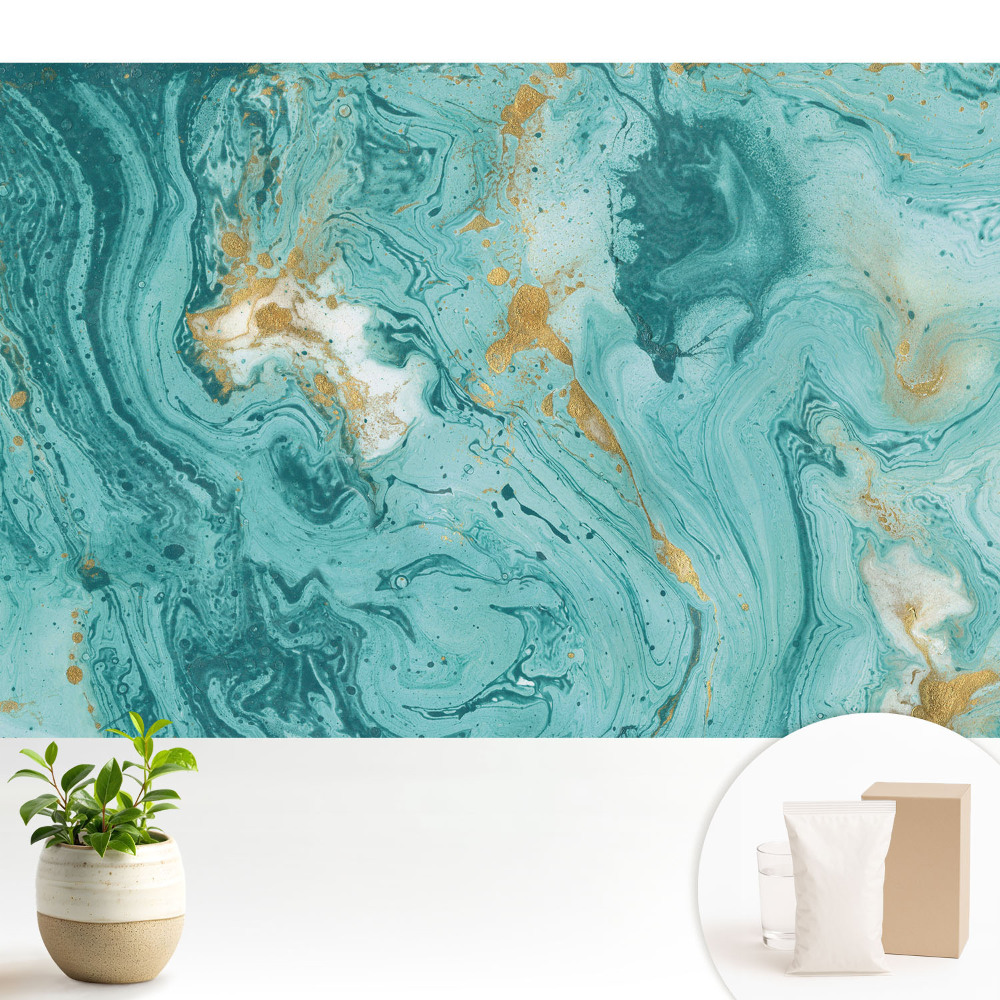 Samolepící tapeta s tyrkysovými abstraktními vzory