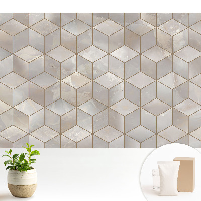 Tapeta s moderní geometrickou mozaikou v odstínech šedé