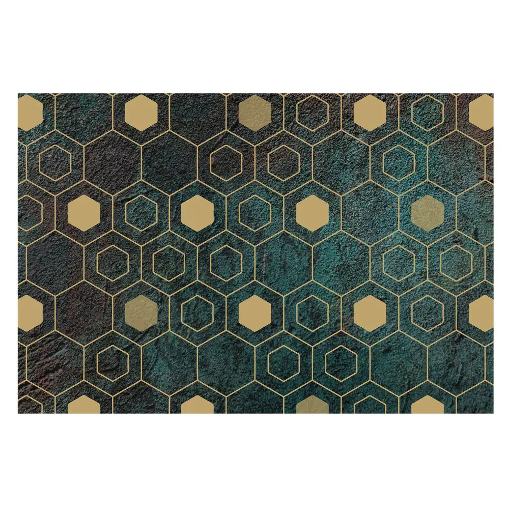 Samolepící tapeta Geometrické šestiúhelníky na tmavém pozadí