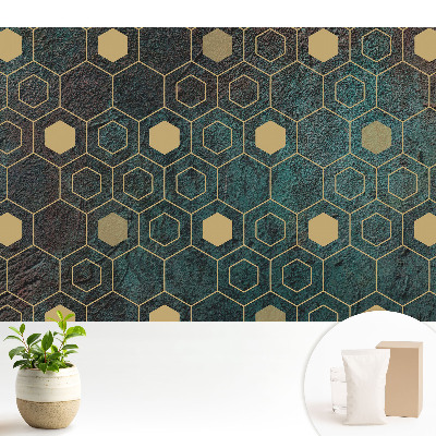 Samolepící tapeta Geometrické šestiúhelníky na tmavém pozadí