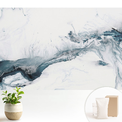 Tapeta do obývacího pokoje s abstraktním motivem štětcových tahů a skvrnami