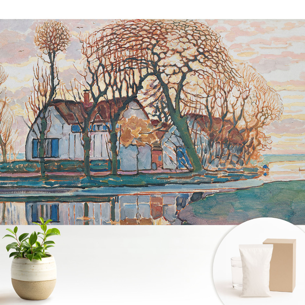 Samolepící tapeta se zrcadlovým motivem klidné venkovské scenérie