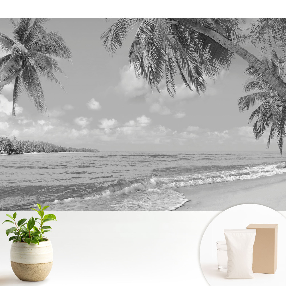 Tapeta na zeď s motivem exotické pláže a palmami