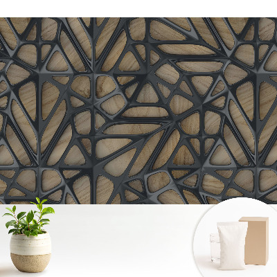 Tapeta Prolamovaná dřevěná dekorace, moderní design