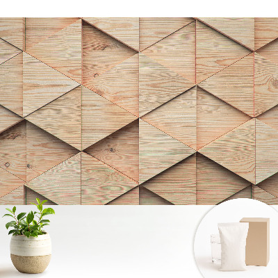 Samolepící tapeta s motivem dřevěných geometrických panelů v moderním stylu