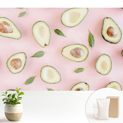 Tapeta na zeď s motivem avokáda na růžovém pozadí