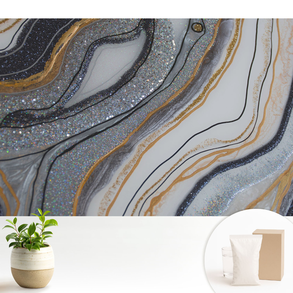 Tapeta s abstraktními vlnami v elegantním lesku