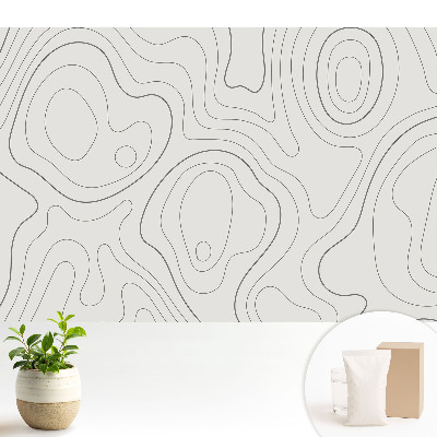 Tapeta na zeď s abstraktním motivem vln a čar kontur